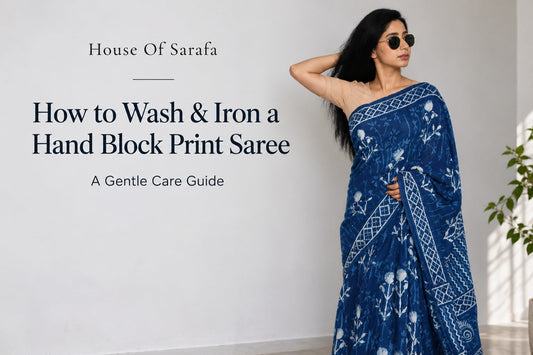 How to Wash and Iron a Hand Block Print Saree