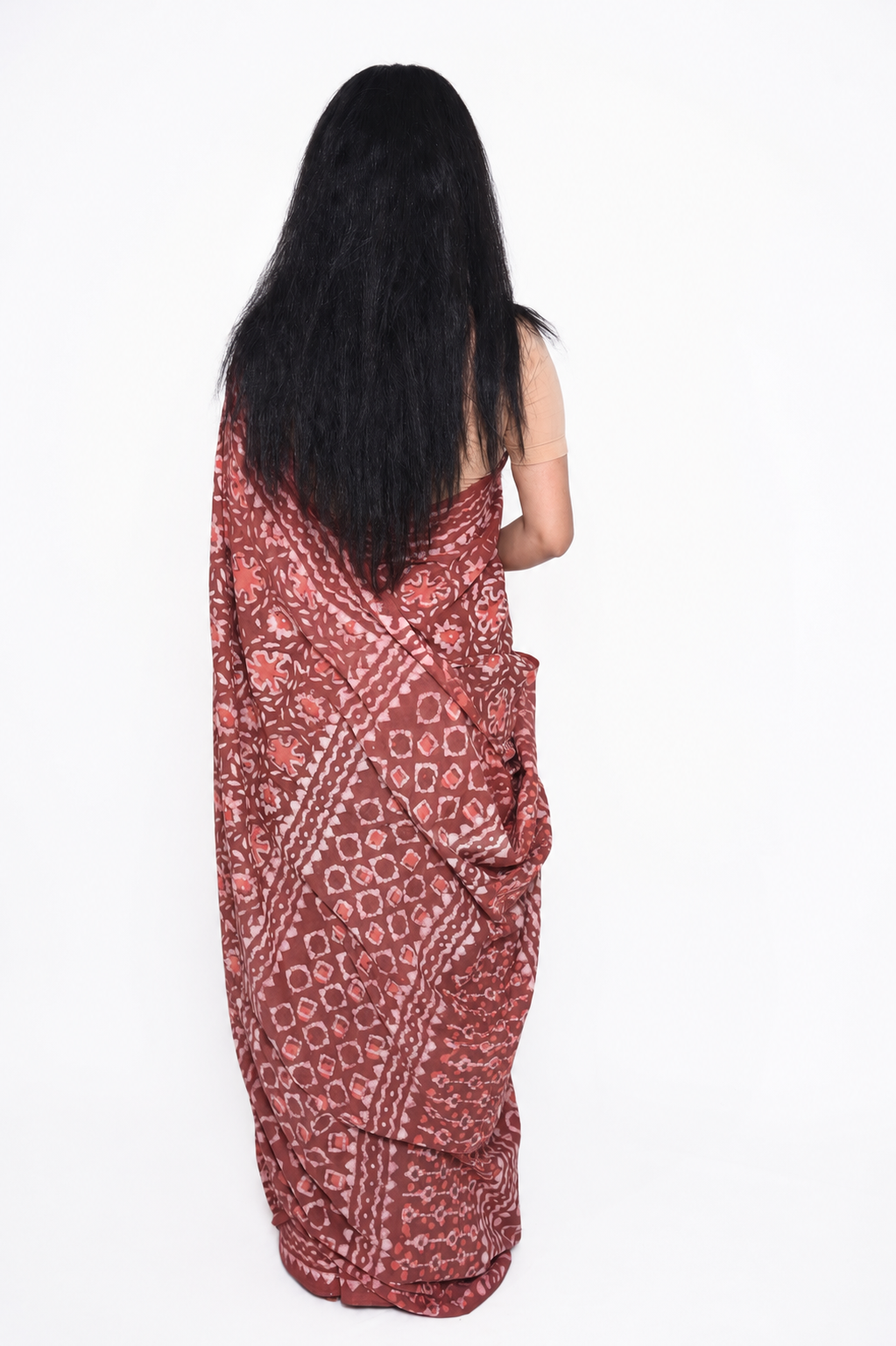 Hand Block Print Pure Mul Cotton Saree with blouse