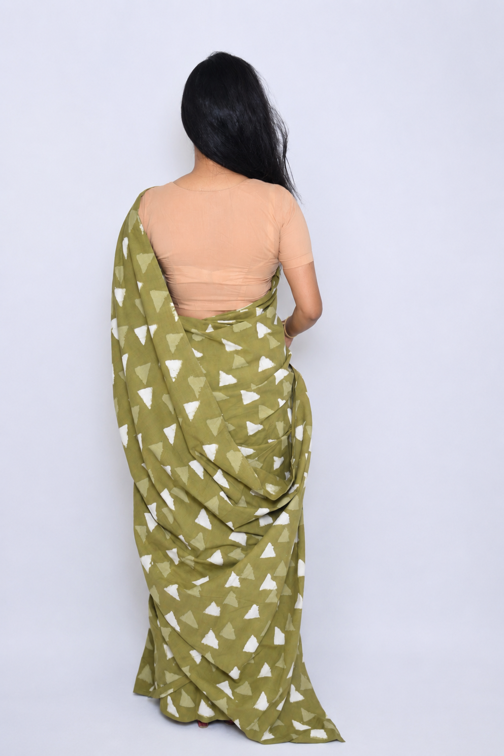 Pure Hand Block Print Cotton Saree with blouse