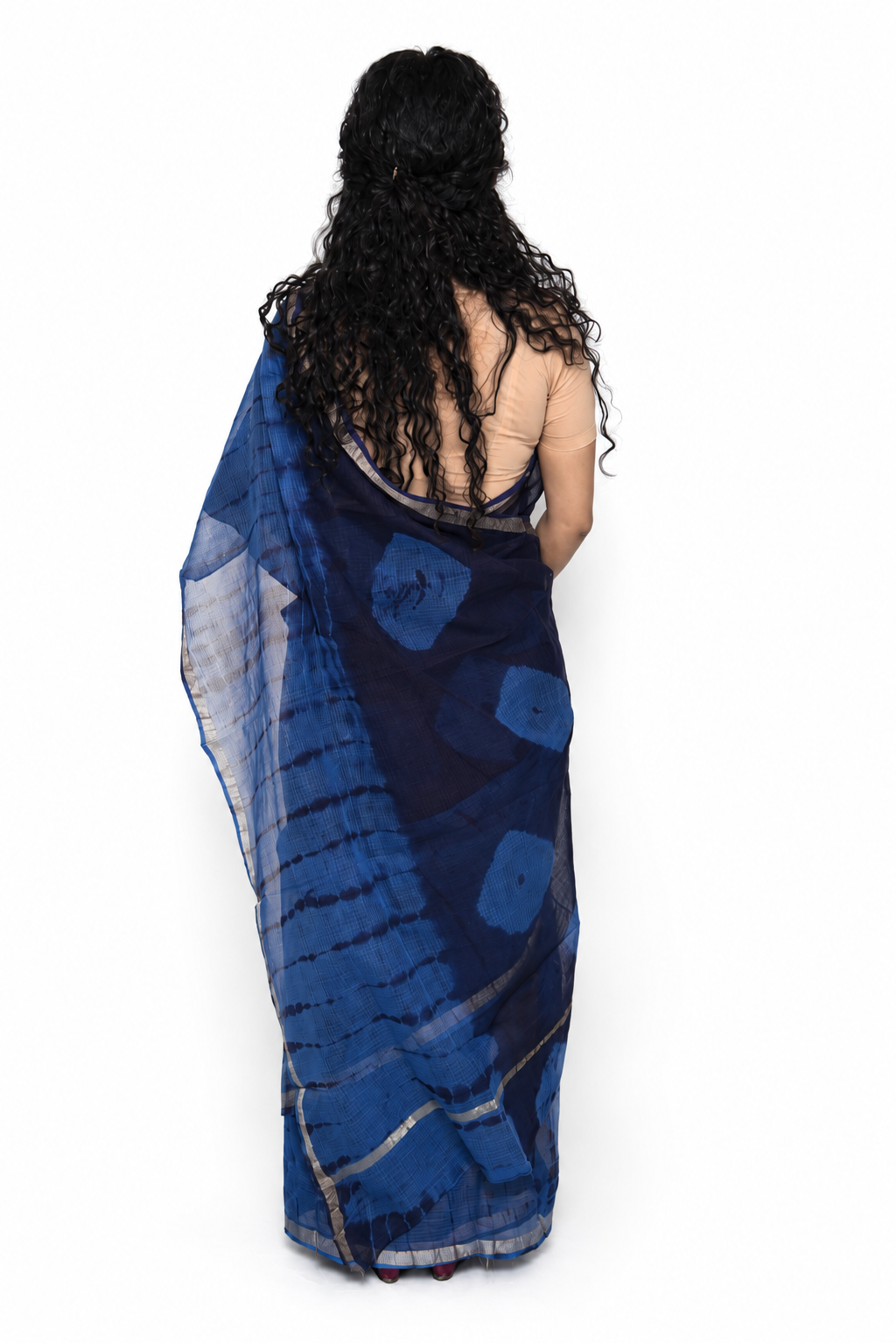 Blue and Black Kota Doriya Saree with running blouse